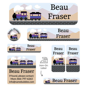 sleepaway camp labels pack train purple