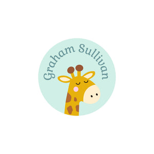 circle clothing labels giraffe green