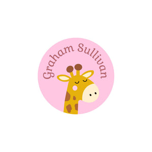 circle clothing labels giraffe pink