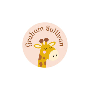 circle clothing labels giraffe tan