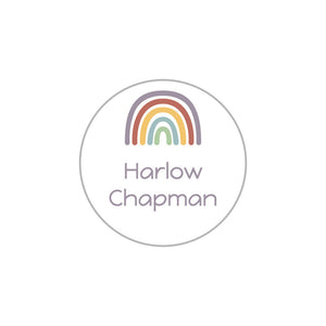 circle clothing labels neutral rainbow harvest hues