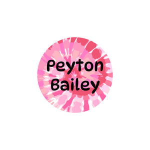 circle clothing labels tie-dye art pink