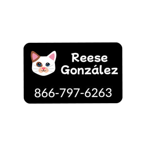 cats black rectangle iron-on clothing labels