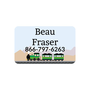 contact clothing labels train green