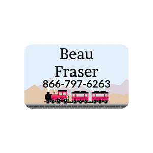 contact clothing labels train pink