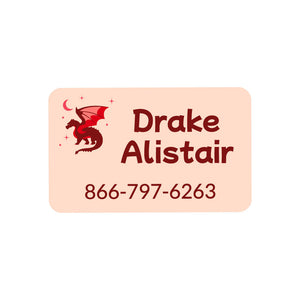 rectangle iron-on clothing labels dragon red