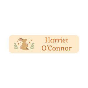 small rectangle name labels bunny cream