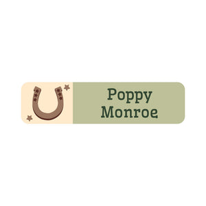 small rectangle name labels western green