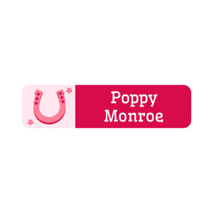 small rectangle name labels western pink