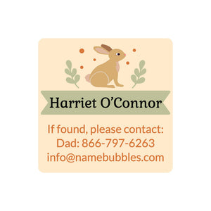 contact labels bunny cream