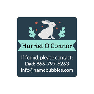 contact labels bunny navy