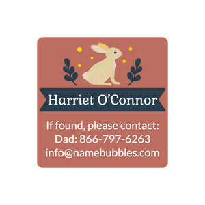 contact labels bunny terracotta