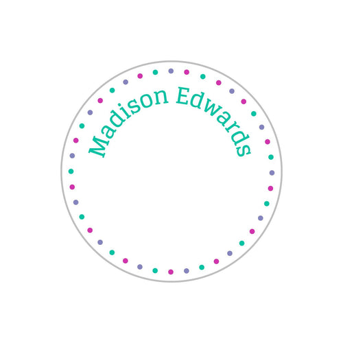 Dots Write-On Labels | Name Bubbles