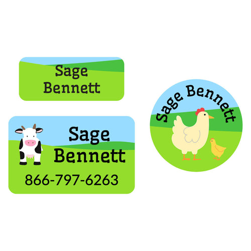 Farm Animals Clothing Labels Pack for Kids | Name Bubbles