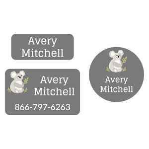 clothing labels pack koala gray