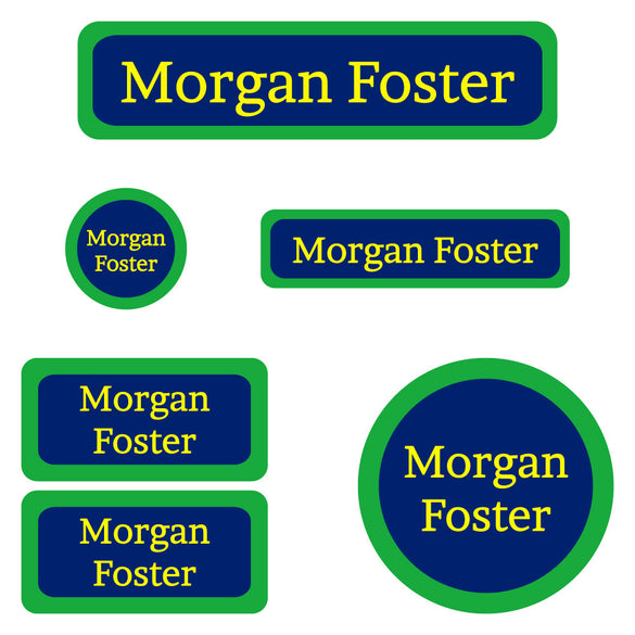 Name Labels For Daycare: Solid Border Daycare Labels