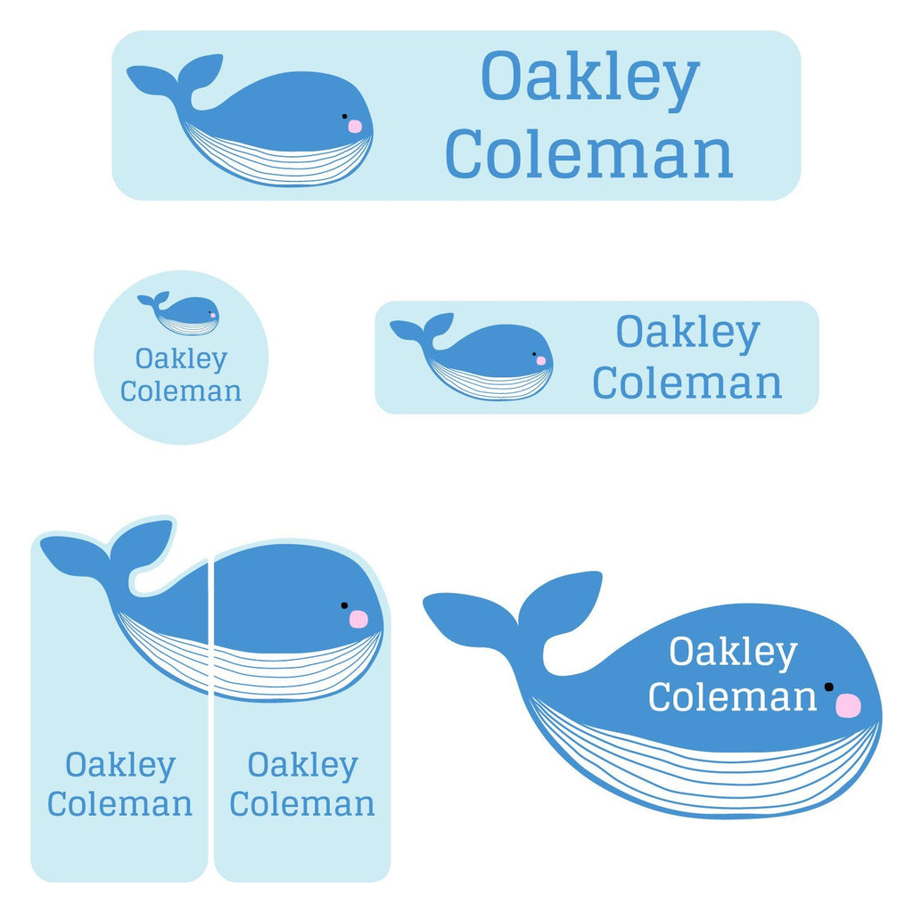  Name Labels - Whale Name Labels - Name Bubbles