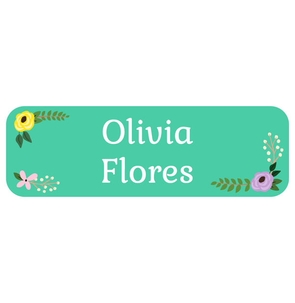 Kid's Labels: Floral Name Labels For Kids