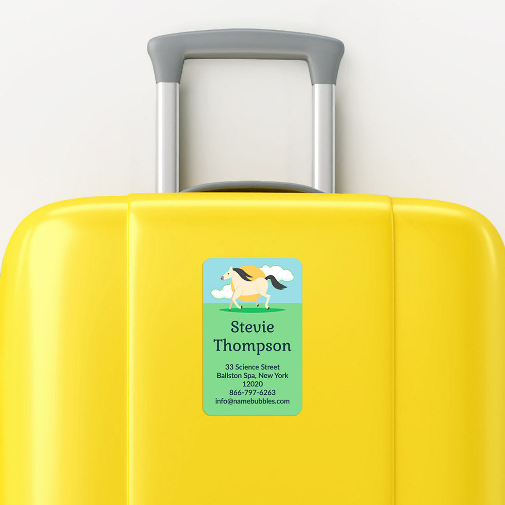 Travel Luggage Labels Horse Luggage Tag Labels Name Bubbles