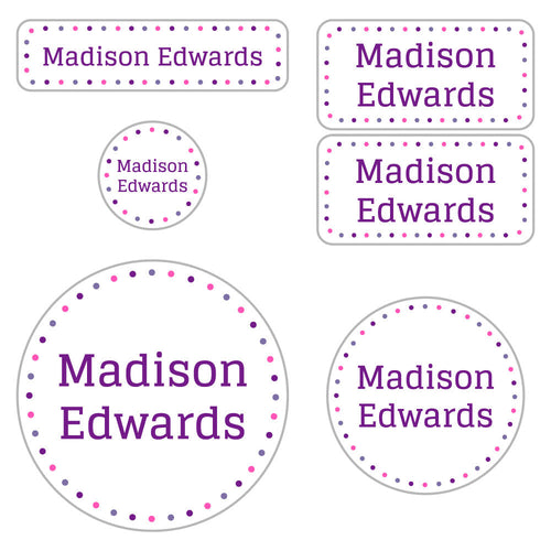 Preschool Labels: Dots Labels For Preschool | Name Bubbles