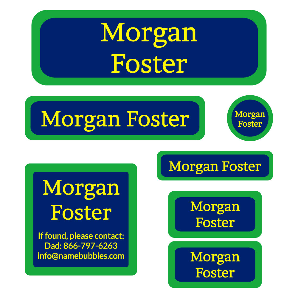 Name Labels For Daycare: Solid Border Daycare Labels