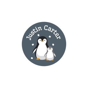 laundry safe clothing labels with a pair of penguins