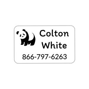 laundry safe label with panda design with room for name and phone number