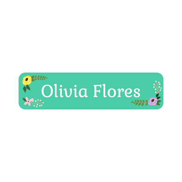 Kid's Labels: Floral Name Labels For Kids