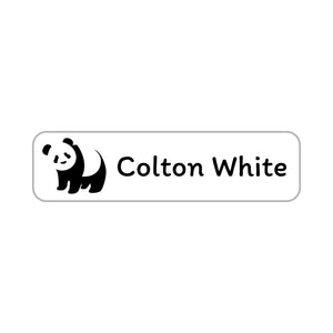 customized labels with panda design